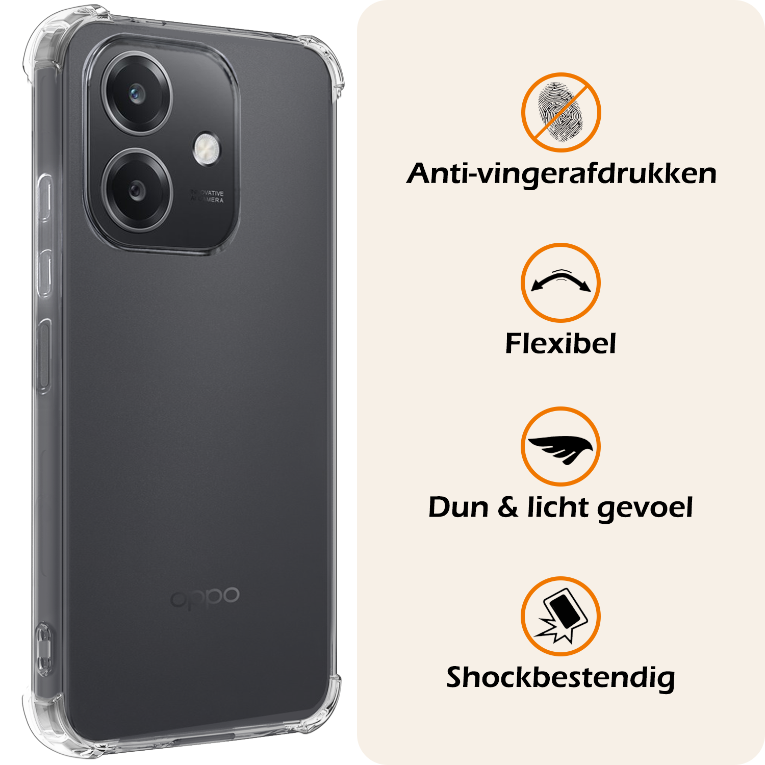 Nomfy Nomfy OPPO A40m Hoesje Shockproof Met Screenprotector