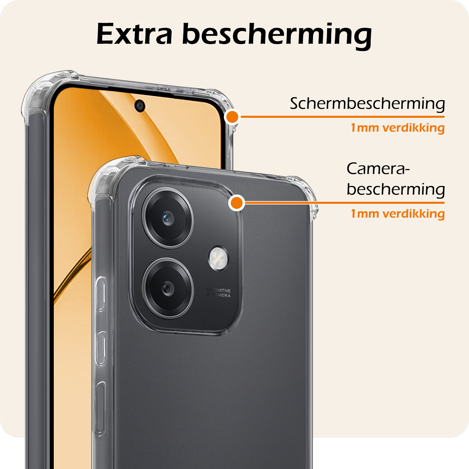 Nomfy Nomfy OPPO A40m Hoesje Shockproof Met Screenprotector