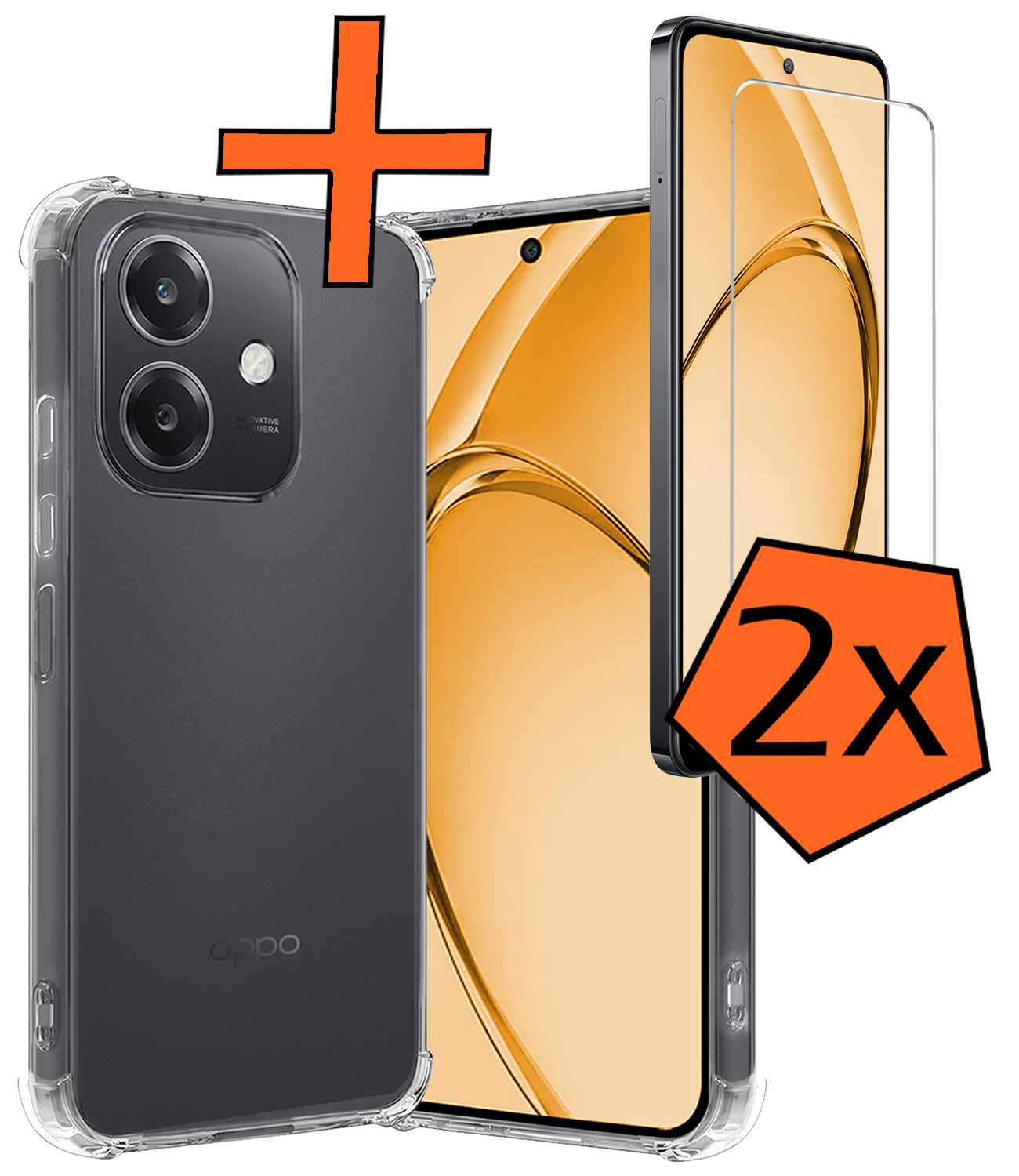 Nomfy Nomfy OPPO A40m Hoesje Shockproof Met 2x Screenprotector