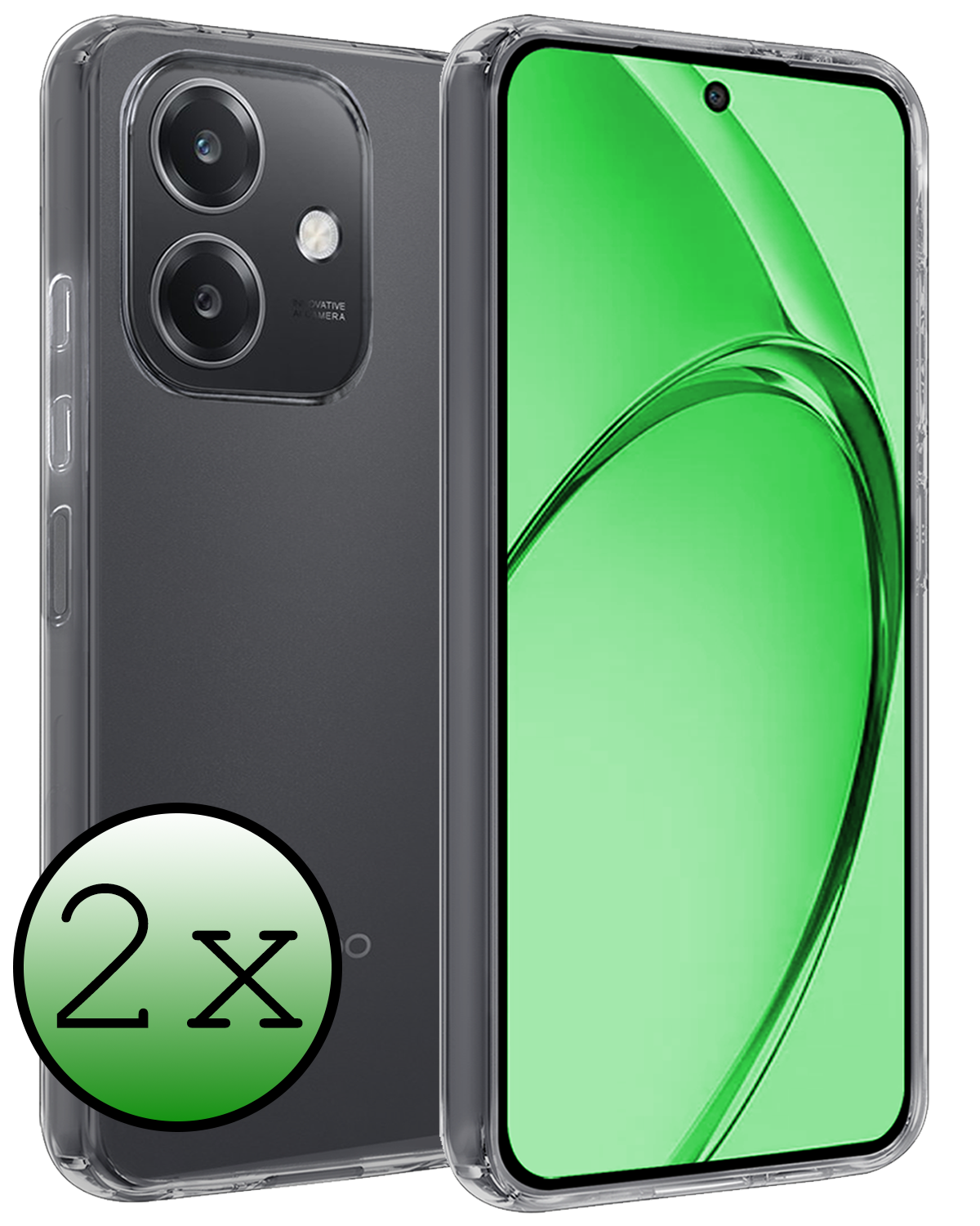 BASEY. BASEY. OPPO A40m Hoesje Siliconen - Transparant - 2 PACK