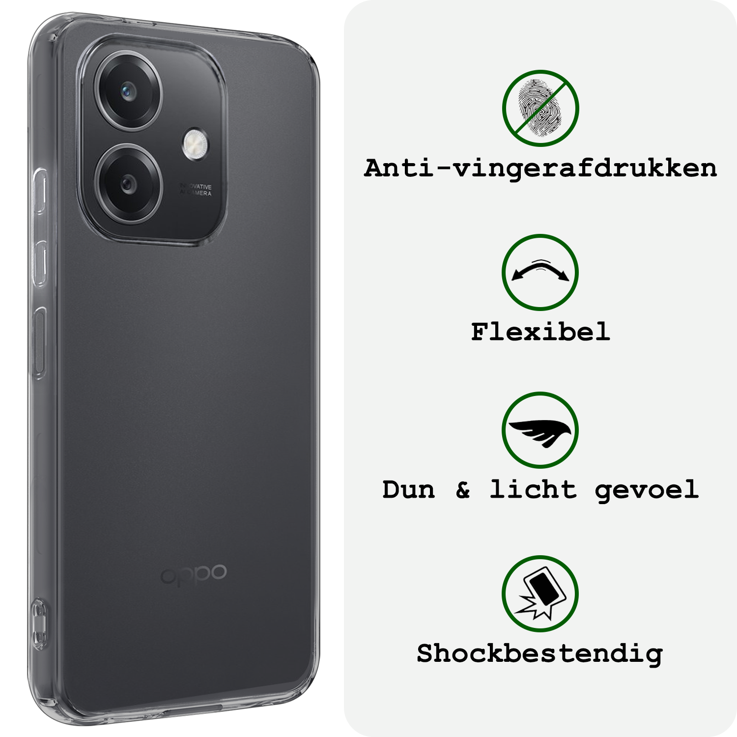 BASEY. BASEY. OPPO A40m Hoesje Siliconen - Transparant - 2 PACK