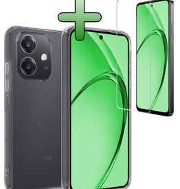 BASEY. BASEY. OPPO A40m Hoesje Siliconen Met Screenprotector - Transparant