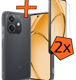 Nomfy Nomfy OPPO A40m Hoesje Siliconen Met 2x Screenprotector - Transparant