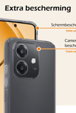 Nomfy Nomfy OPPO A40m Hoesje Siliconen Met 2x Screenprotector - Transparant