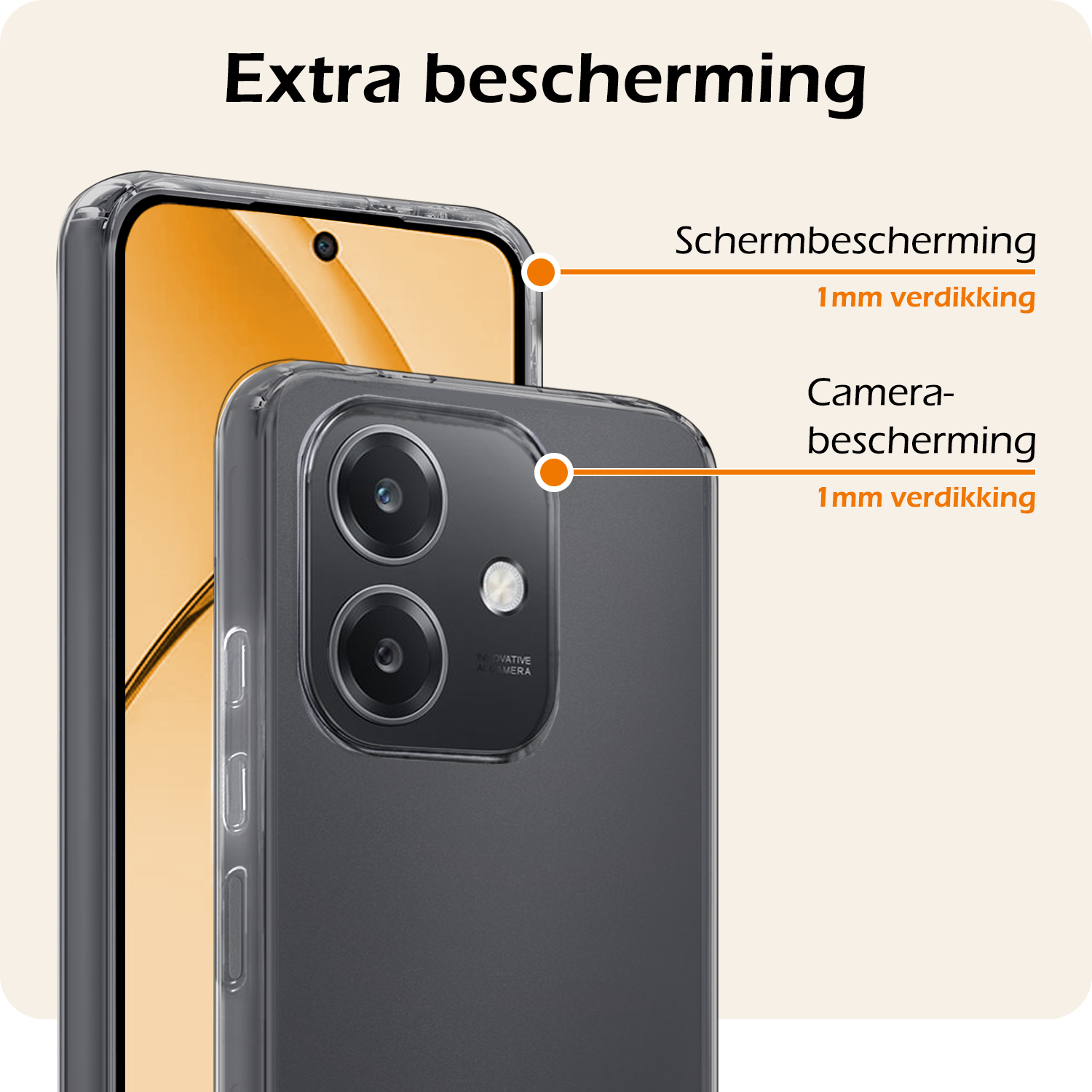 Nomfy Nomfy OPPO A40m Hoesje Siliconen Met 2x Screenprotector - Transparant