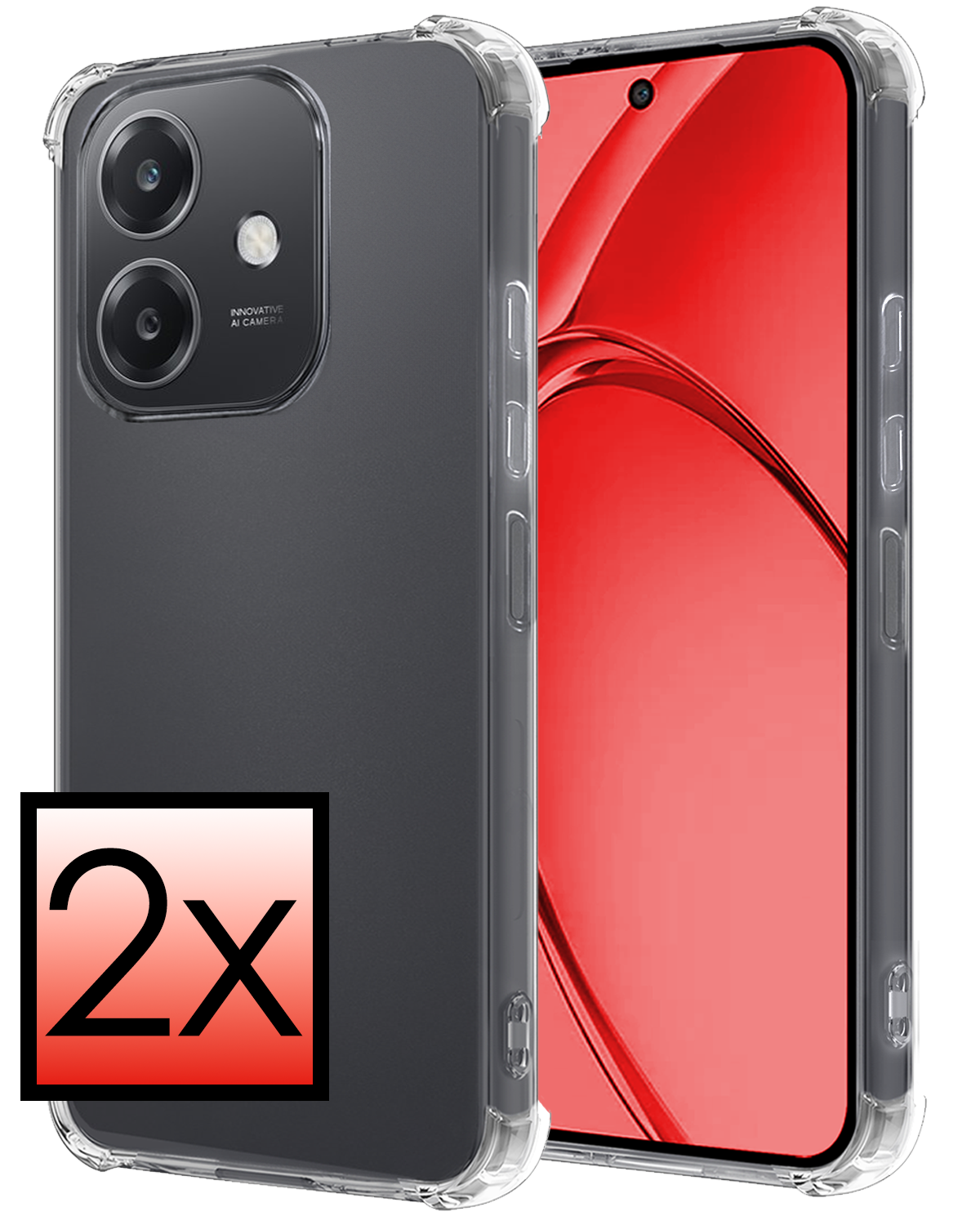 NoXx NoXx OPPO A40m Hoesje Shockproof - Transparant - 2 PACK