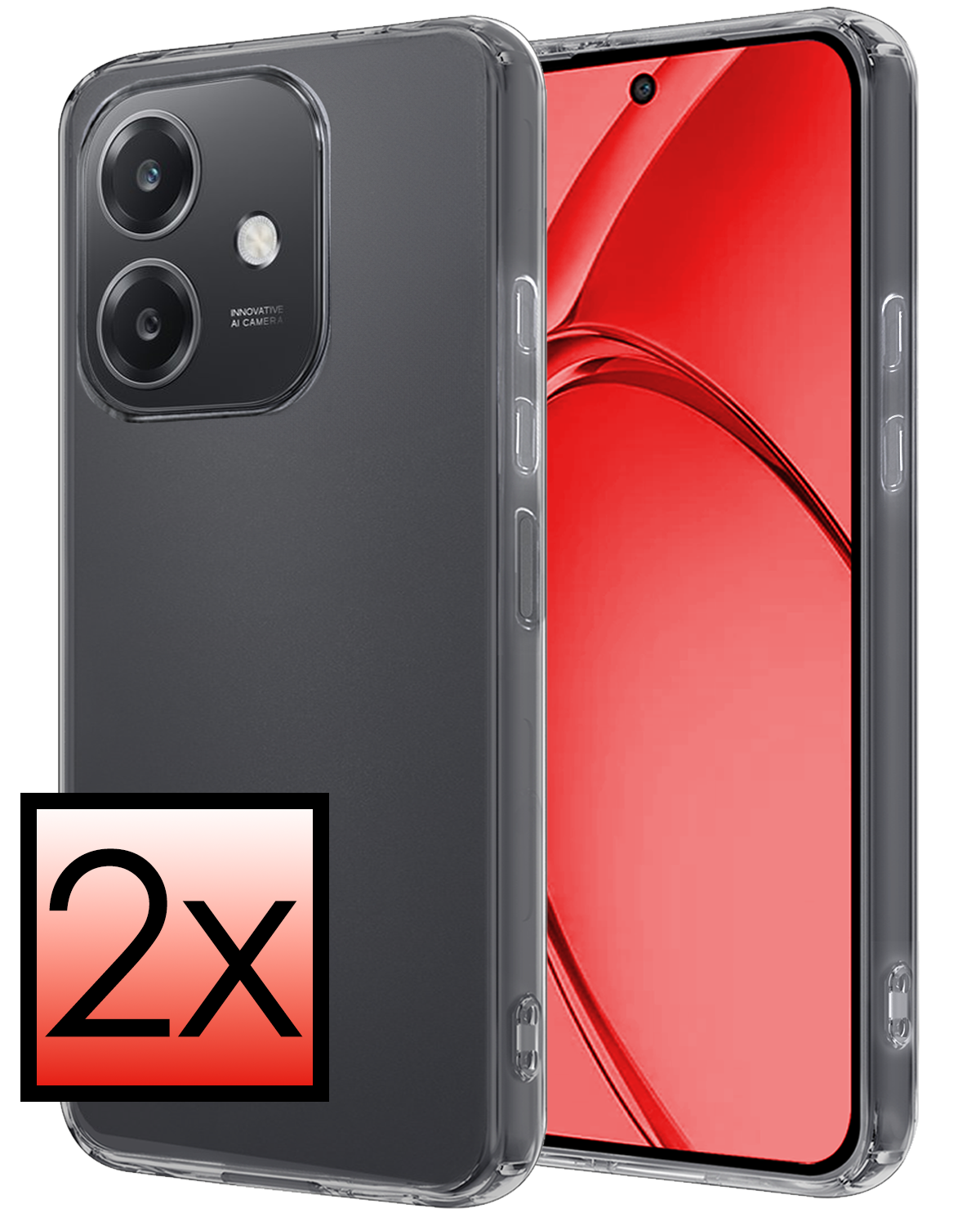 NoXx NoXx OPPO A40m Hoesje Siliconen - Transparant - 2 PACK