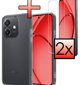 NoXx NoXx OPPO A40m Hoesje Siliconen Met 2x Screenprotector - Transparant