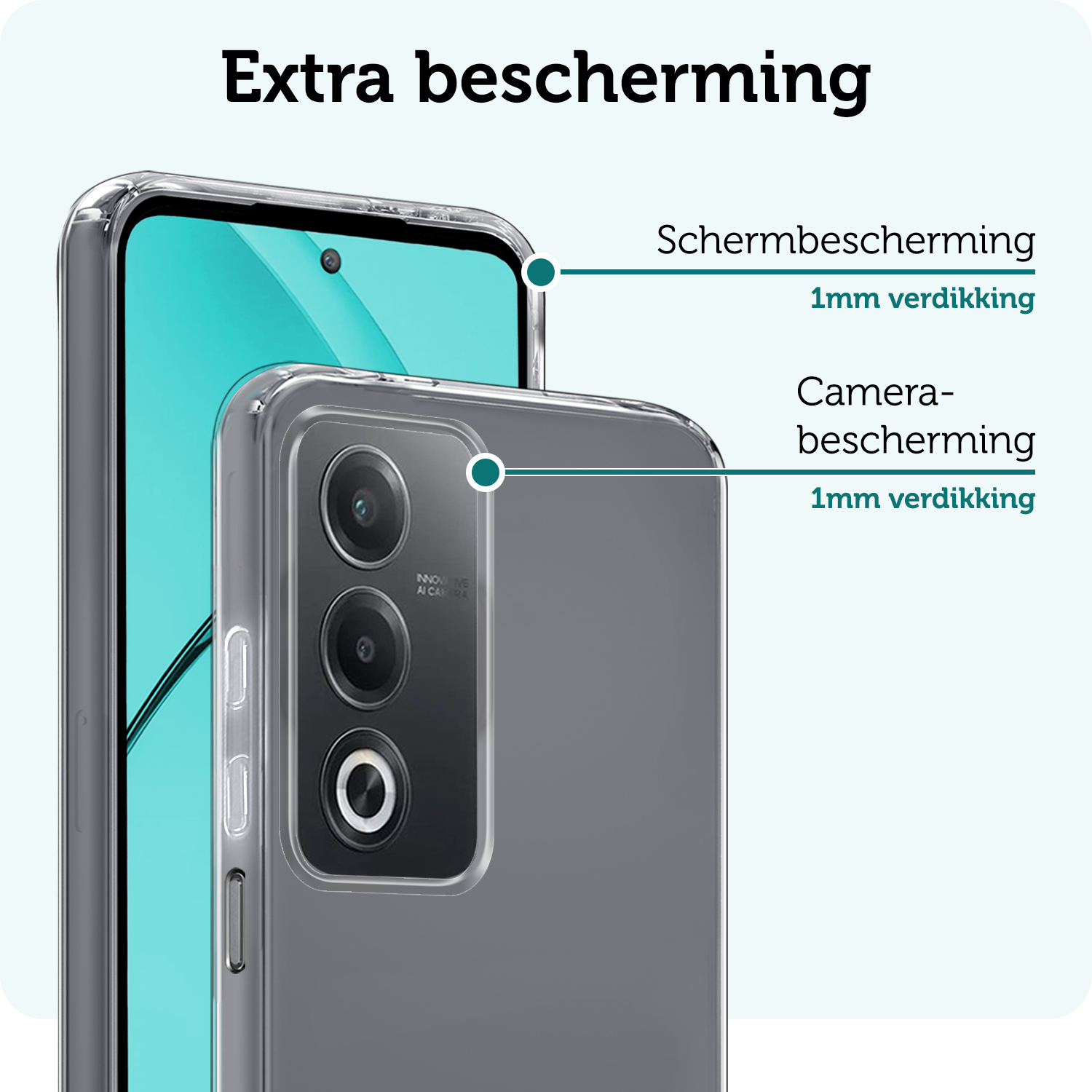 Forterra Forterra OPPO A80 Hoesje Siliconen Met 2x Screenprotector - Transparant