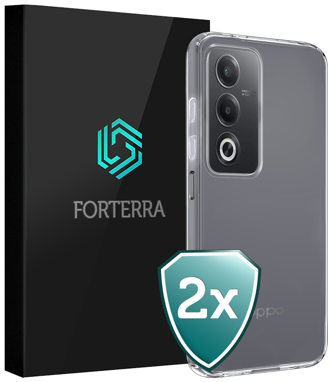 Forterra Forterra OPPO A80 Hoesje Siliconen - Transparant - 2 PACK