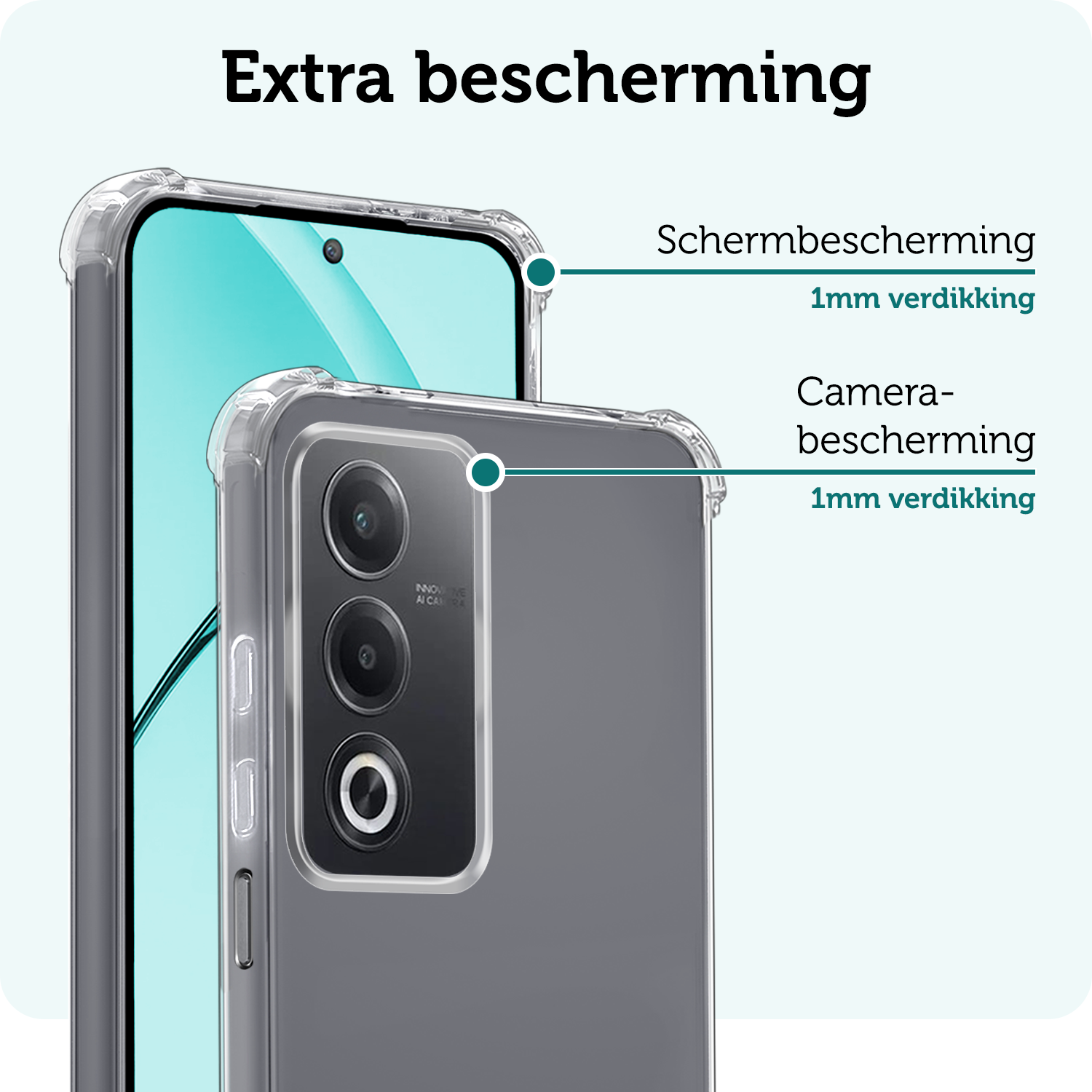 Forterra Forterra OPPO A80 Hoesje Shockproof Met 2x Screenprotector