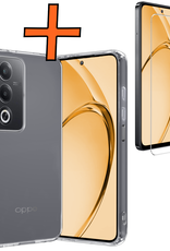 Nomfy Nomfy OPPO A80 Hoesje Siliconen Met Screenprotector - Transparant