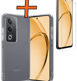 Nomfy Nomfy OPPO A80 Hoesje Siliconen Met Screenprotector - Transparant