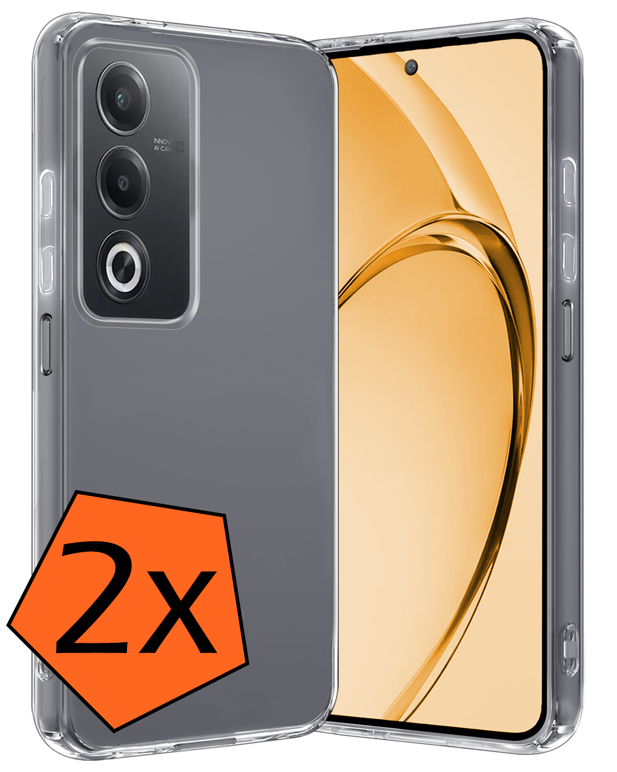 Nomfy Nomfy OPPO A80 Hoesje Siliconen - Transparant - 2 PACK