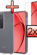 NoXx NoXx OPPO A80 Hoesje Siliconen Met 2x Screenprotector - Transparant