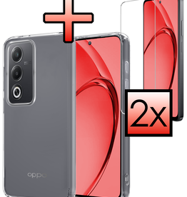 NoXx NoXx OPPO A80 Hoesje Siliconen Met 2x Screenprotector - Transparant