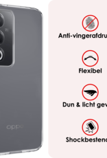 NoXx NoXx OPPO A80 Hoesje Siliconen Met 2x Screenprotector - Transparant