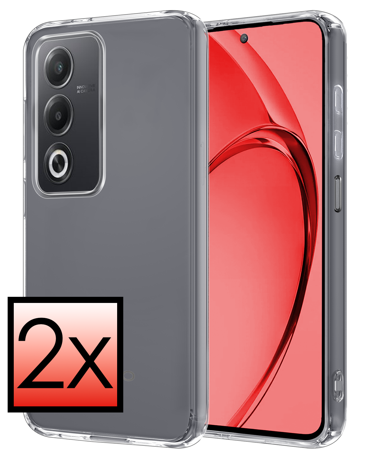 NoXx NoXx OPPO A80 Hoesje Siliconen - Transparant - 2 PACK