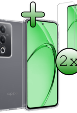 BASEY. BASEY. OPPO A80 Hoesje Siliconen Met 2x Screenprotector - Transparant
