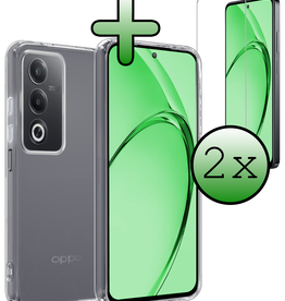 BASEY. BASEY. OPPO A80 Hoesje Siliconen Met 2x Screenprotector - Transparant