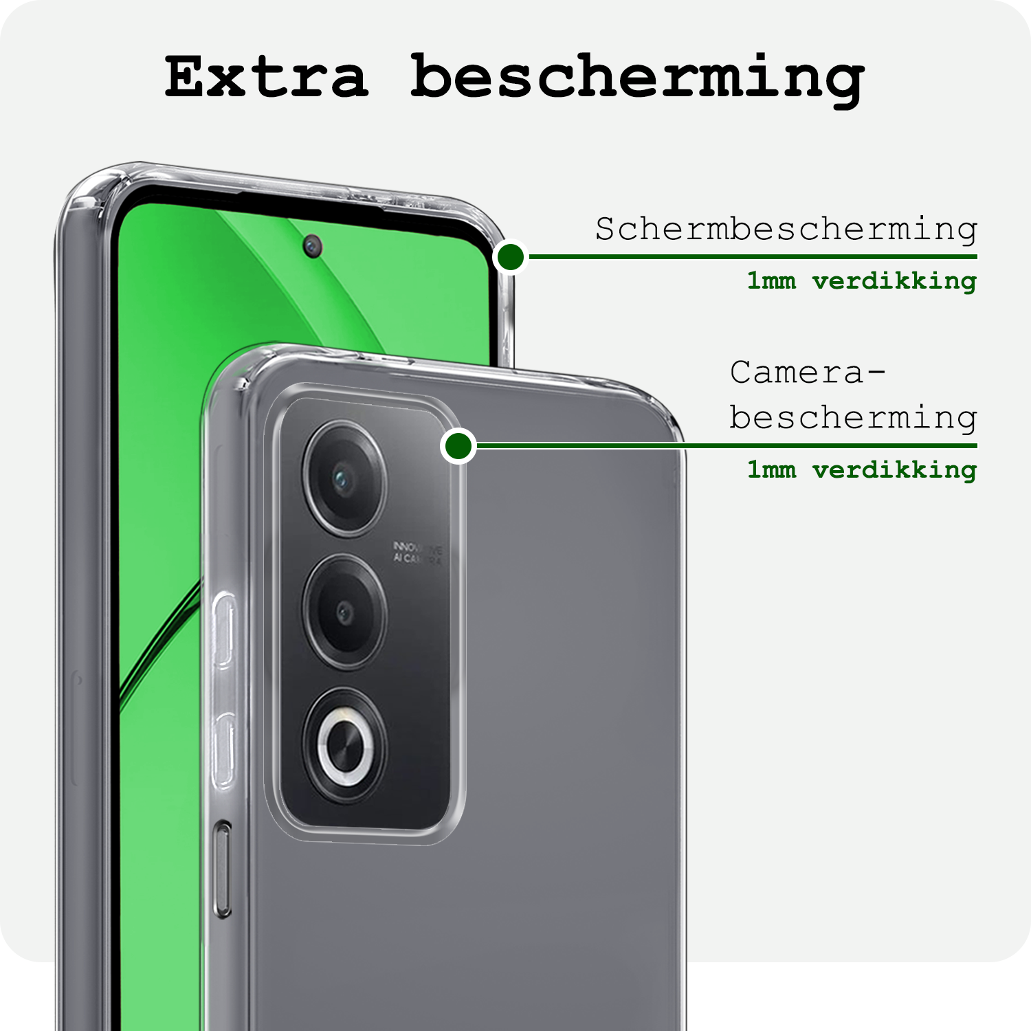 BASEY. BASEY. OPPO A80 Hoesje Siliconen - Transparant - 2 PACK