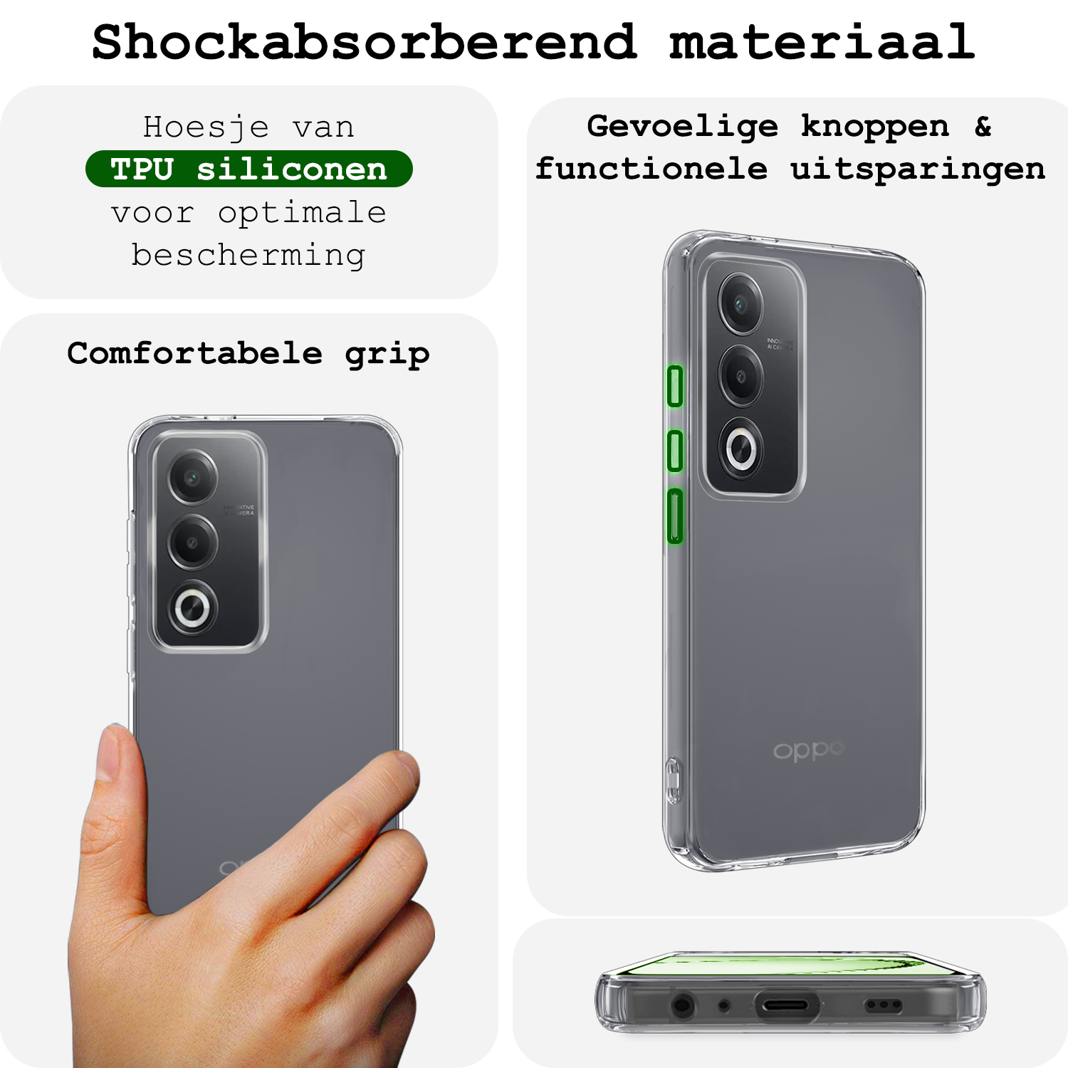 BASEY. BASEY. OPPO A80 Hoesje Siliconen - Transparant