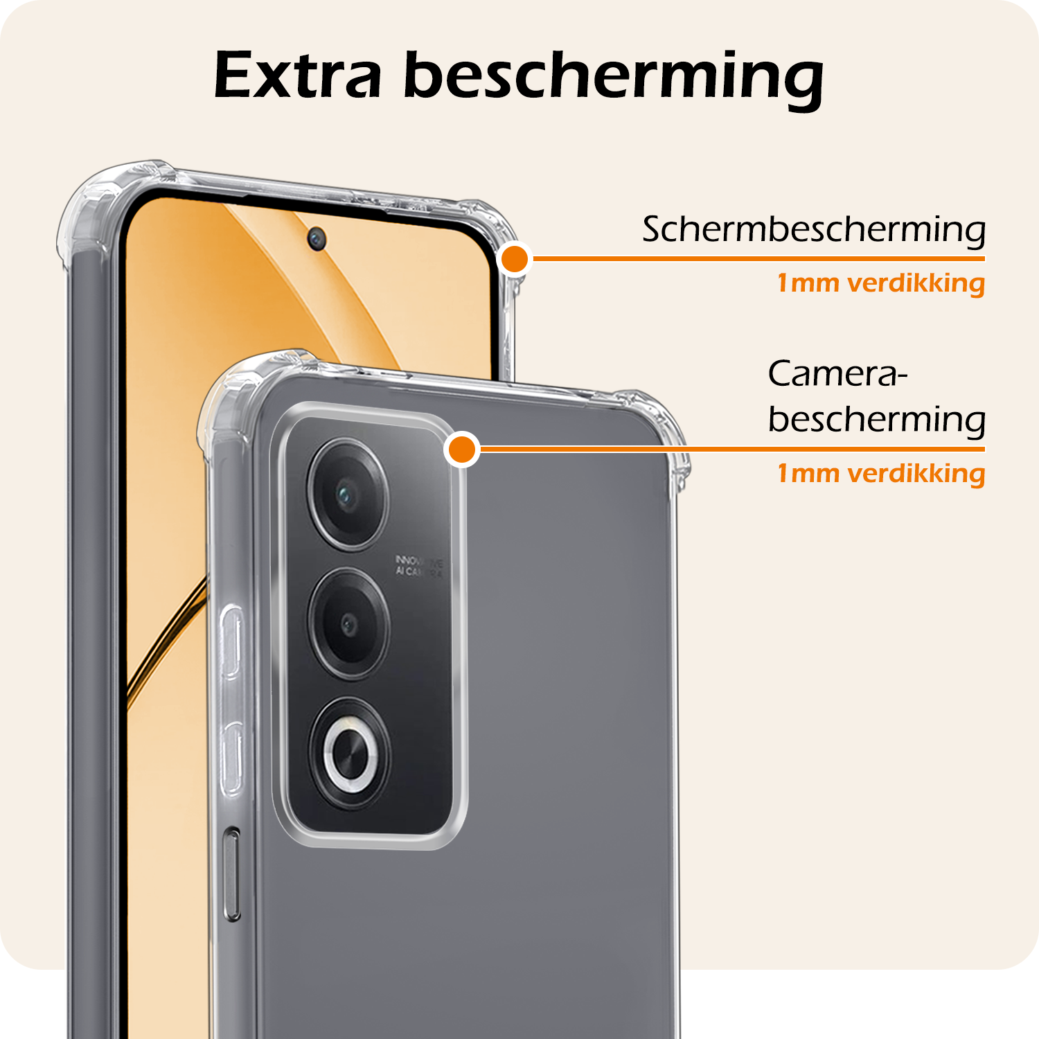 Nomfy Nomfy OPPO A80 Hoesje Shockproof Met 2x Screenprotector