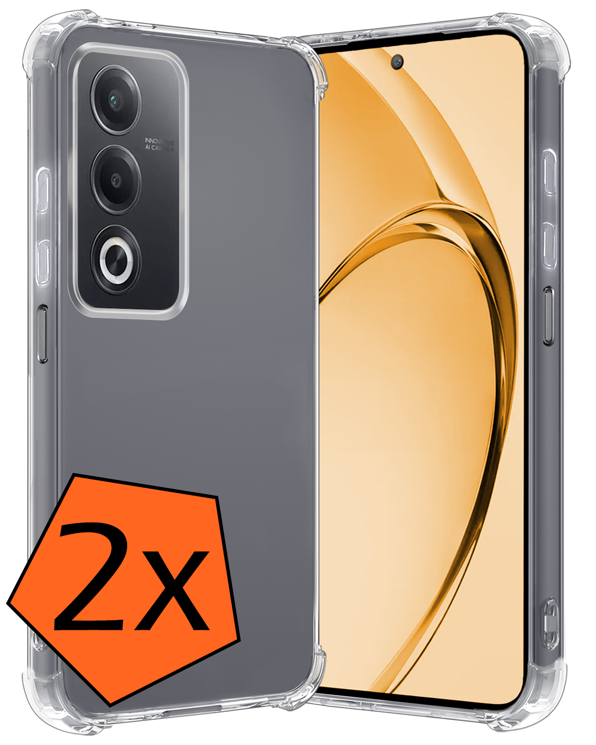 Nomfy Nomfy OPPO A80 Hoesje Shockproof - Transparant - 2 PACK