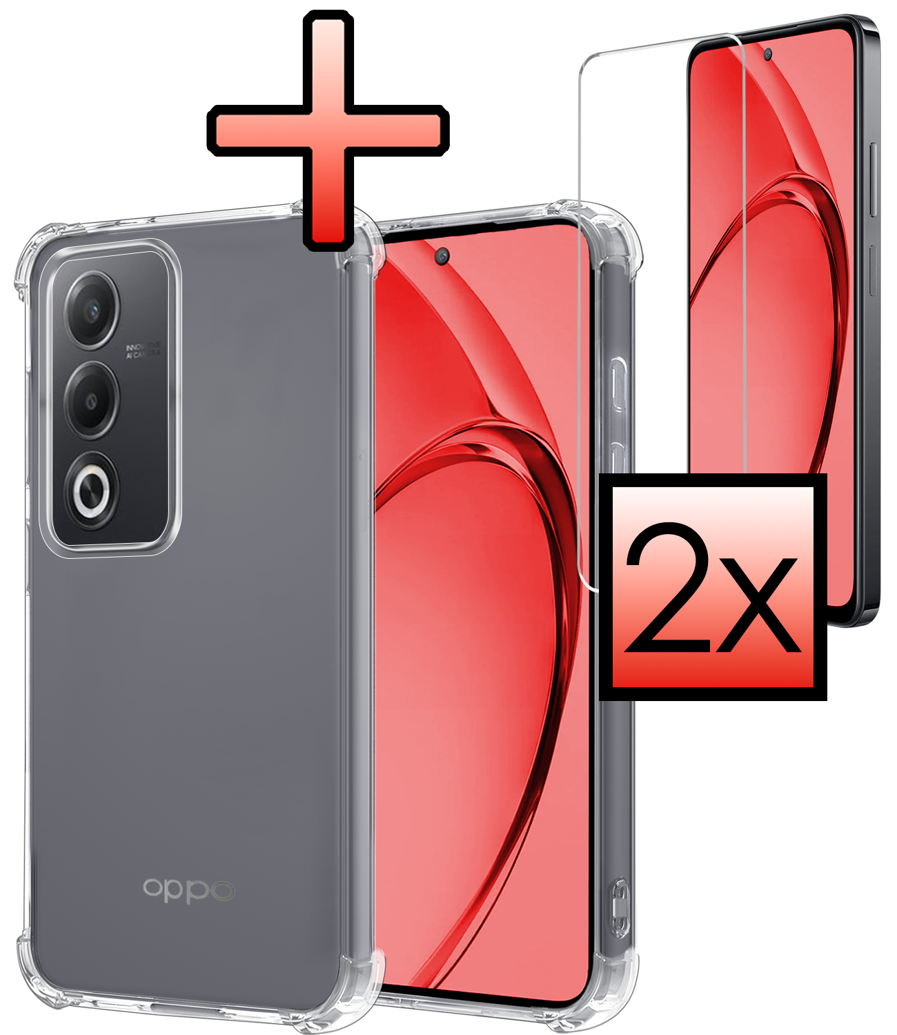 NoXx NoXx OPPO A80 Hoesje Shockproof Met 2x Screenprotector