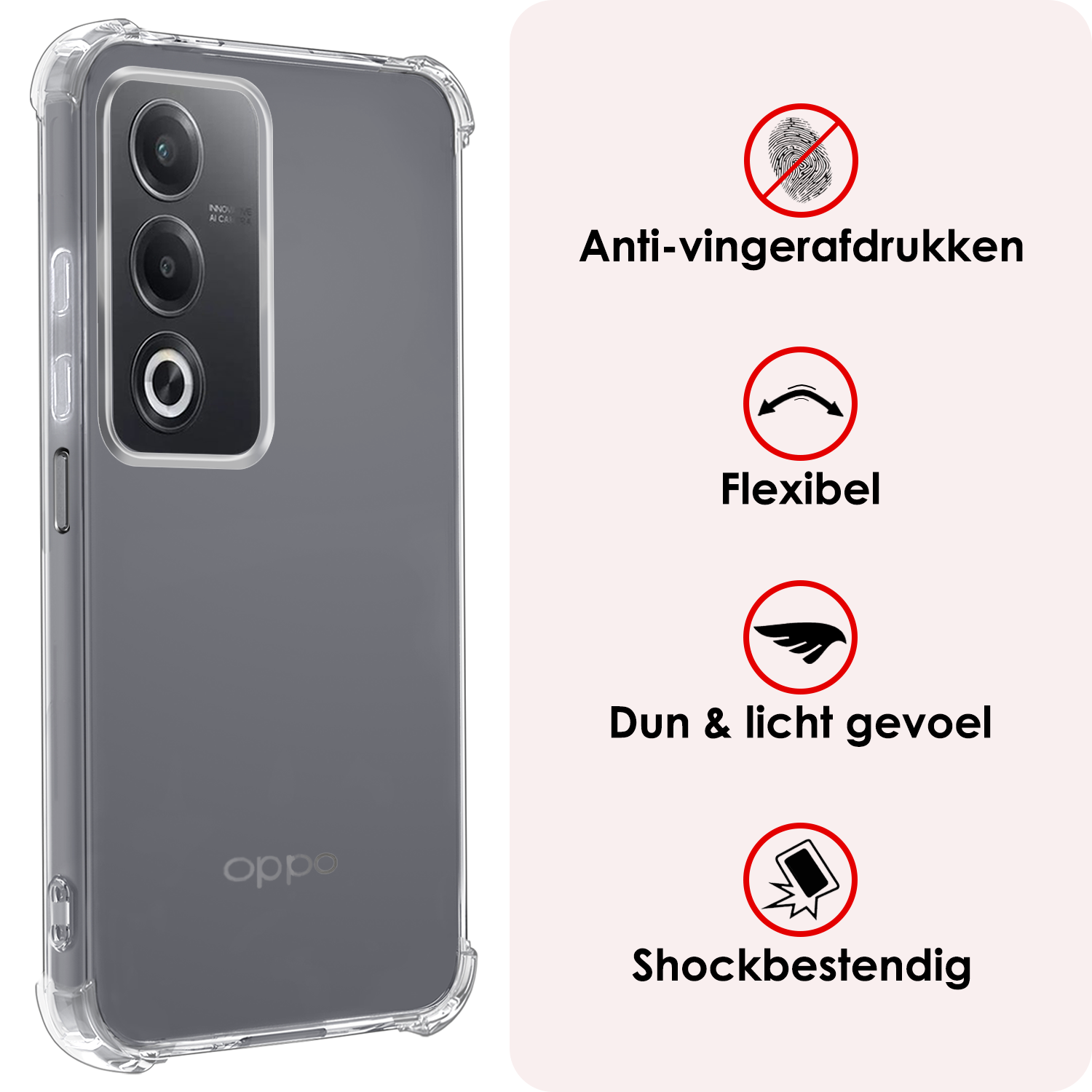 NoXx NoXx OPPO A80 Hoesje Shockproof Met 2x Screenprotector