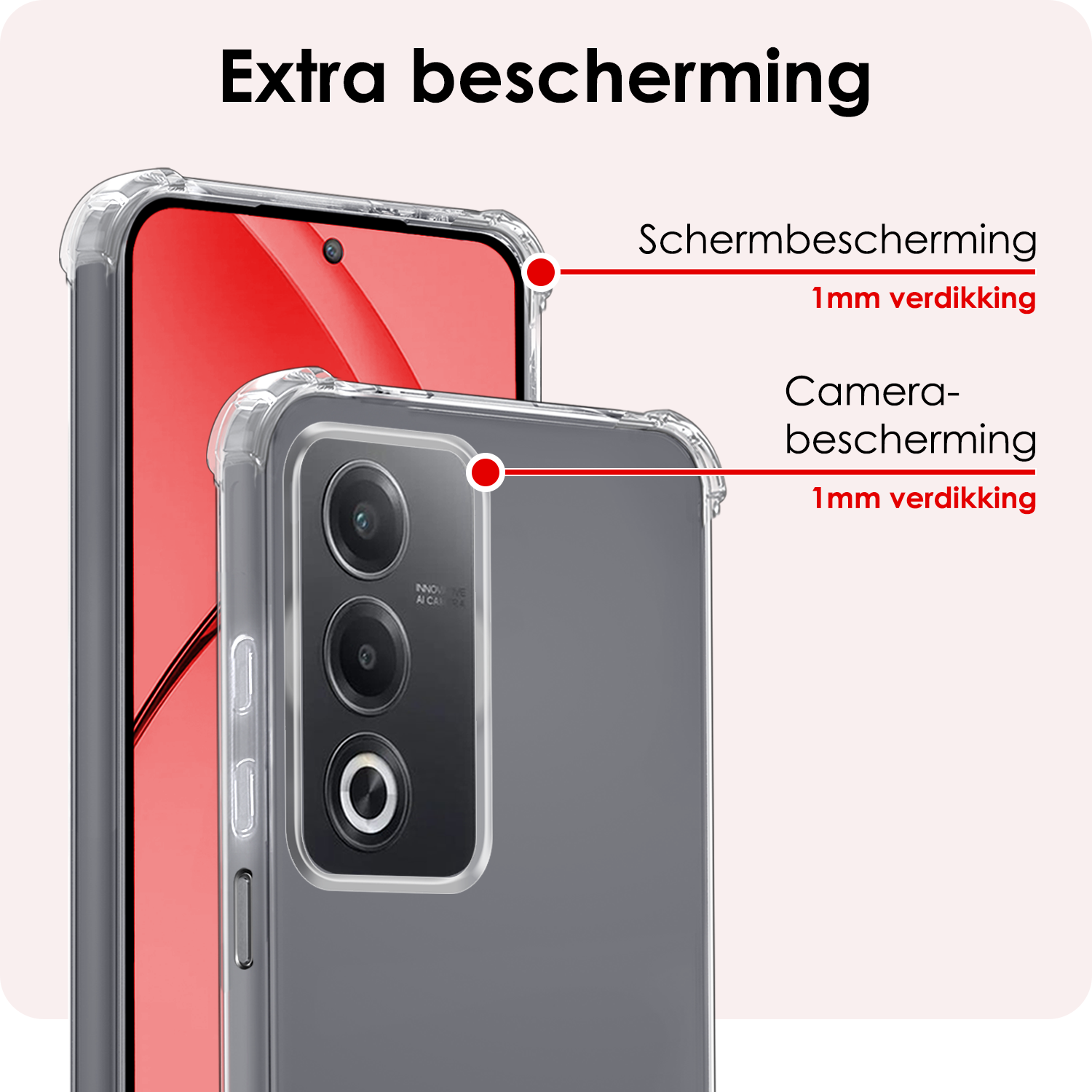 NoXx NoXx OPPO A80 Hoesje Shockproof Met 2x Screenprotector