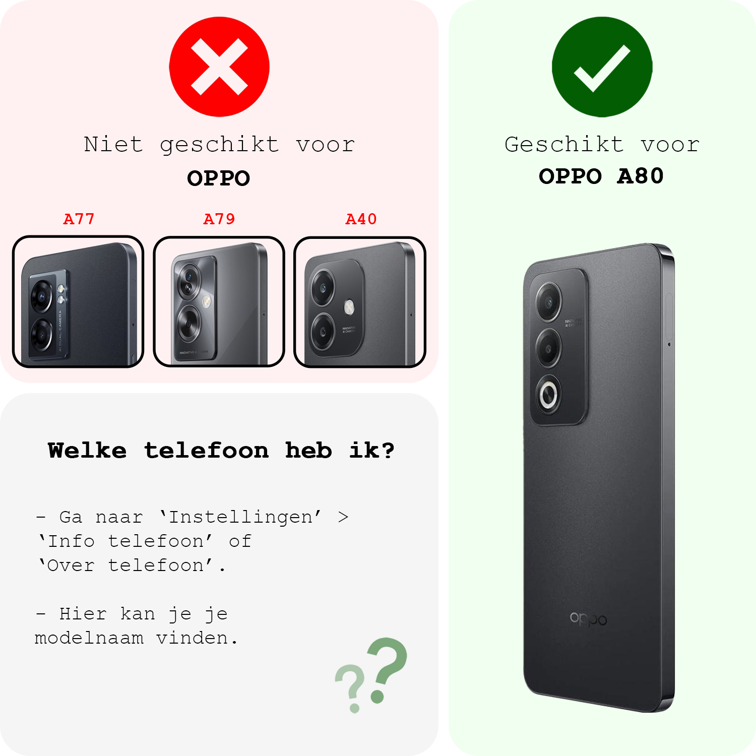 BASEY. BASEY. OPPO A80 Hoesje Shockproof Met 2x Screenprotector