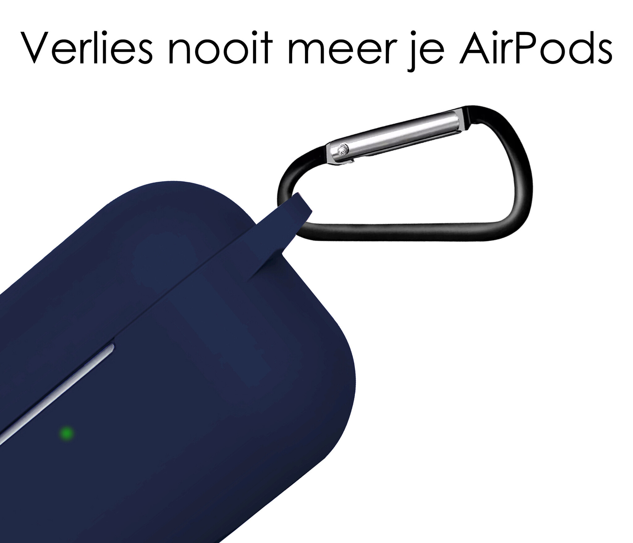 NoXx Hoes Geschikt voor AirPods 3 Hoesje Cover Silicone Case Hoes - Marineblauw