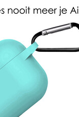 NoXx Hoes Geschikt voor AirPods 3 Hoesje Cover Silicone Case Hoes - Mintblauw