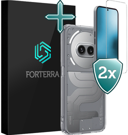 Forterra Forterra Nothing Phone (2a) Plus Hoesje Siliconen Met 2x Screenprotector - Transparant