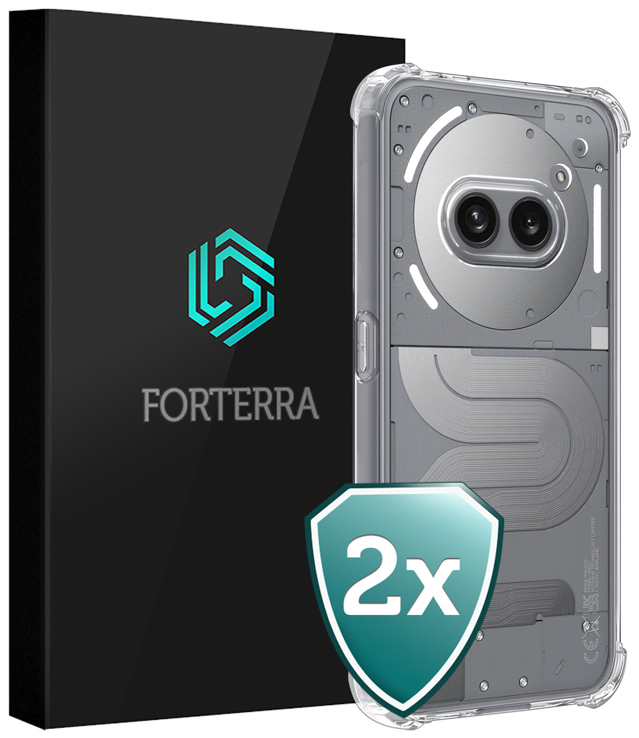Forterra Forterra Nothing Phone (2a) Plus Hoesje Shockproof - Transparant - 2 PACK