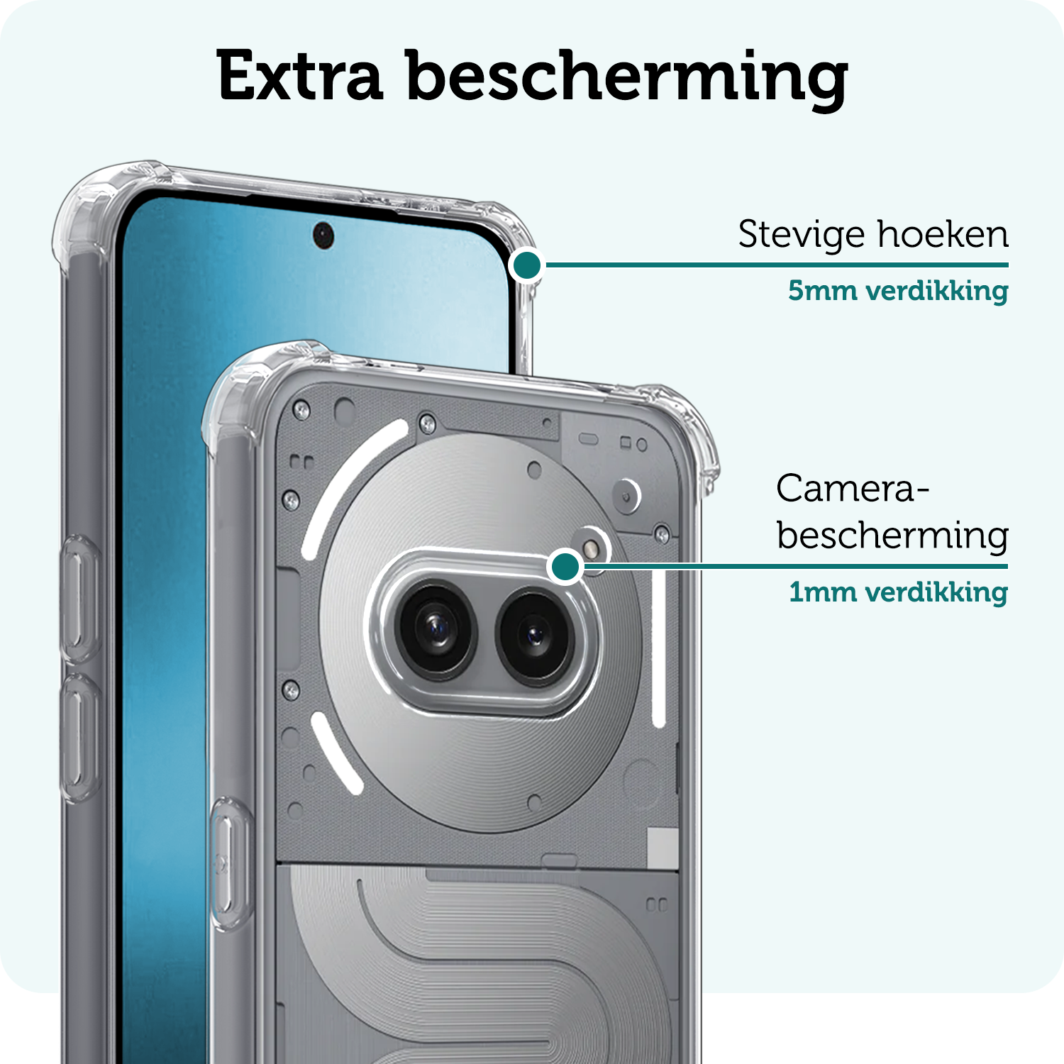 Forterra Forterra Nothing Phone (2a) Plus Hoesje Shockproof - Transparant - 2 PACK