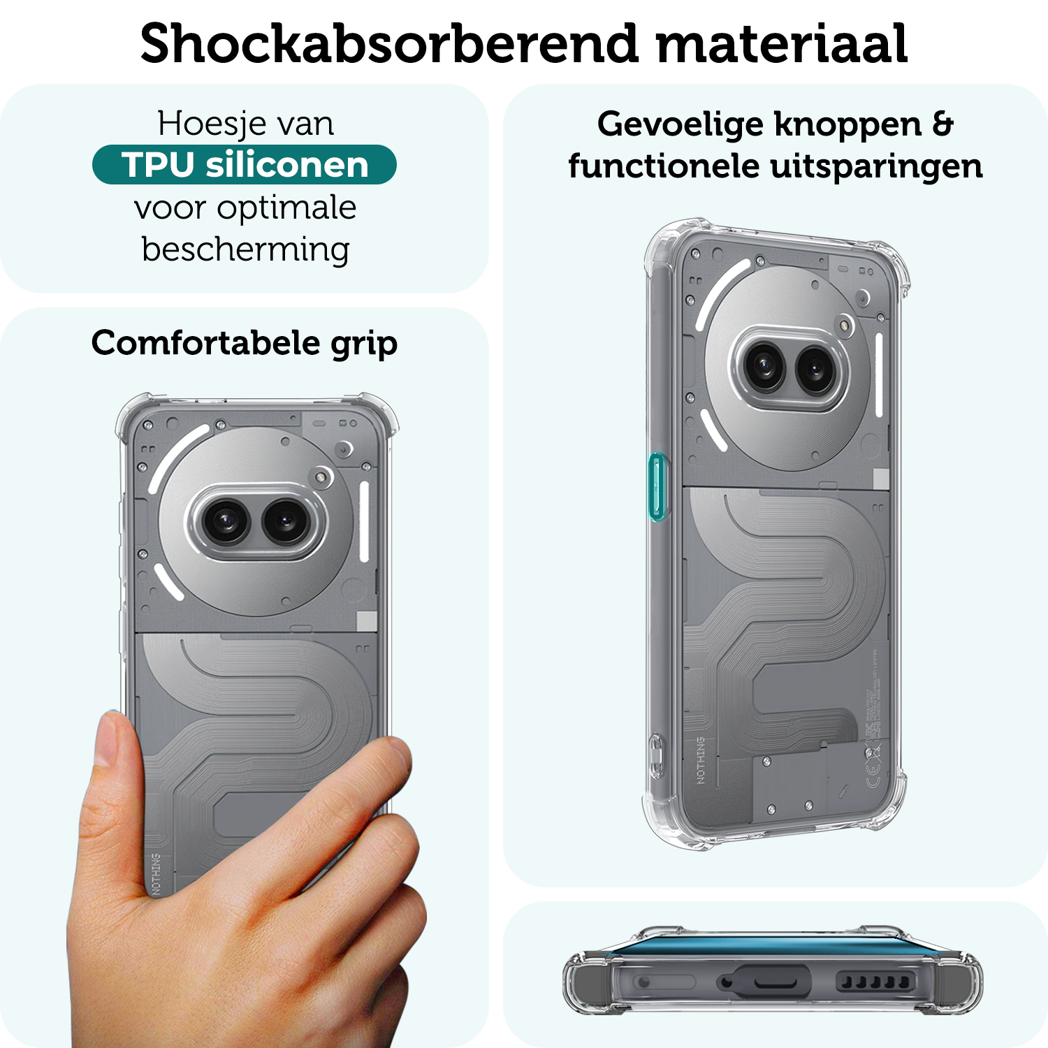 Forterra Forterra Nothing Phone (2a) Plus Hoesje Shockproof - Transparant - 2 PACK