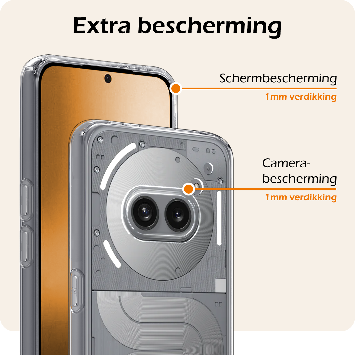 Nomfy Nomfy Nothing Phone (2a) Plus Hoesje Siliconen Met 2x Screenprotector - Transparant
