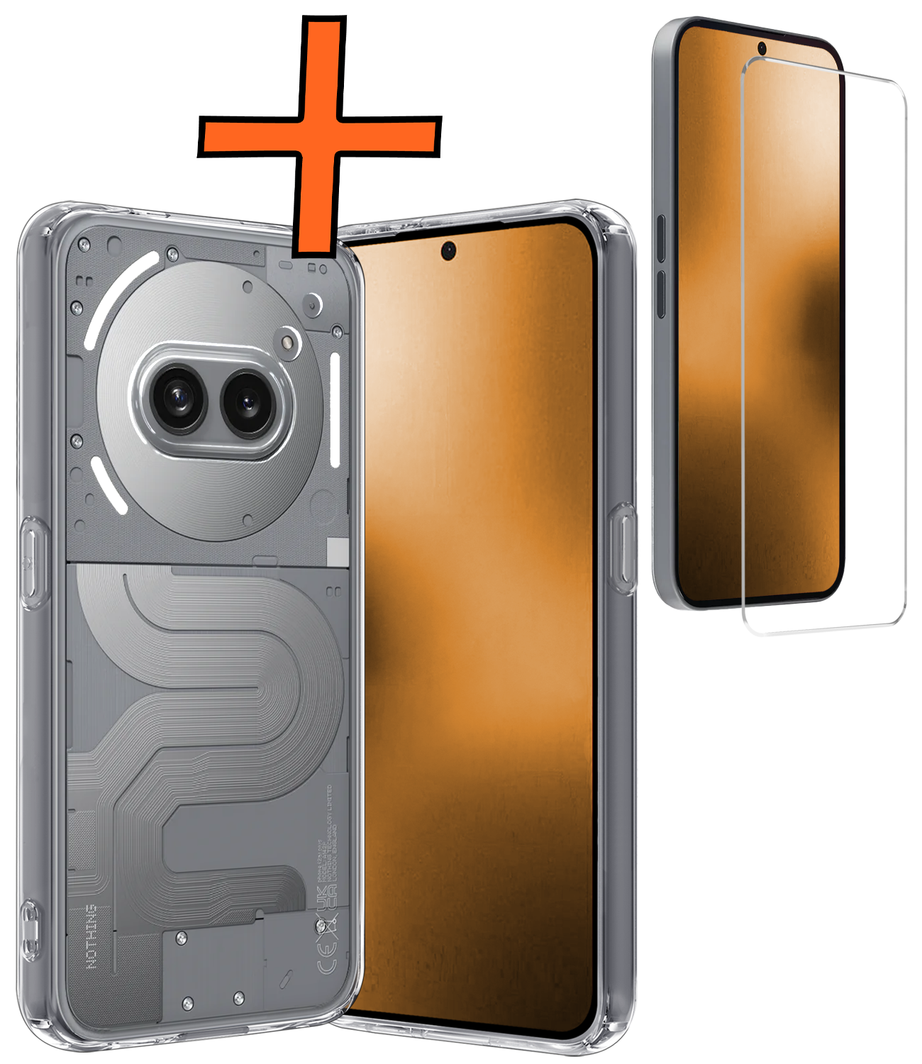 Nomfy Nomfy Nothing Phone (2a) Plus Hoesje Siliconen Met Screenprotector - Transparant