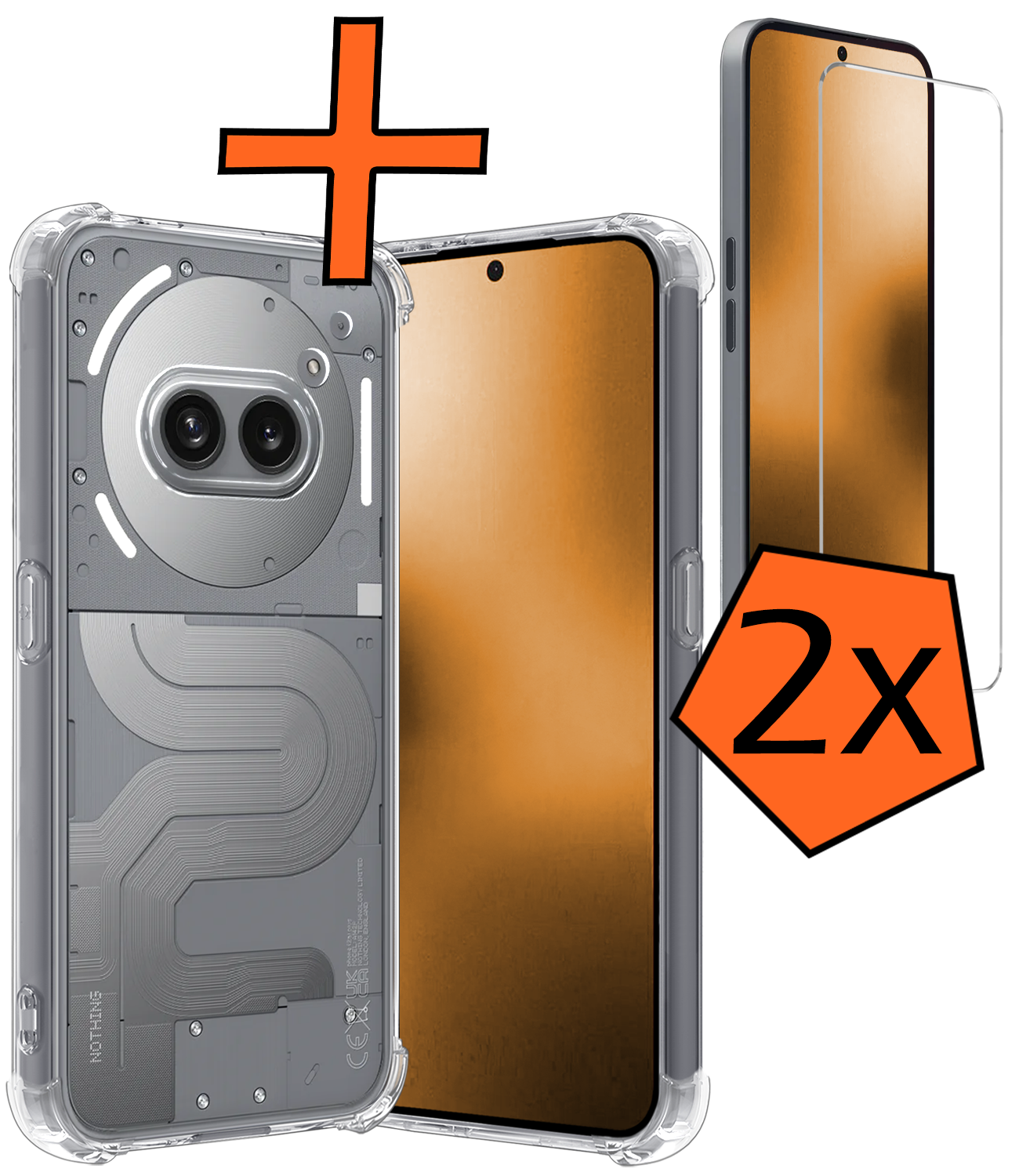 Nomfy Nomfy Nothing Phone (2a) Plus Hoesje Shockproof Met 2x Screenprotector