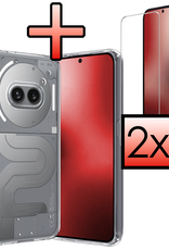 NoXx NoXx Nothing Phone (2a) Plus Hoesje Siliconen Met 2x Screenprotector - Transparant