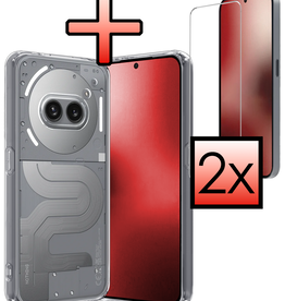 NoXx NoXx Nothing Phone (2a) Plus Hoesje Siliconen Met 2x Screenprotector - Transparant