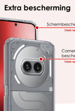 NoXx NoXx Nothing Phone (2a) Plus Hoesje Siliconen Met 2x Screenprotector - Transparant