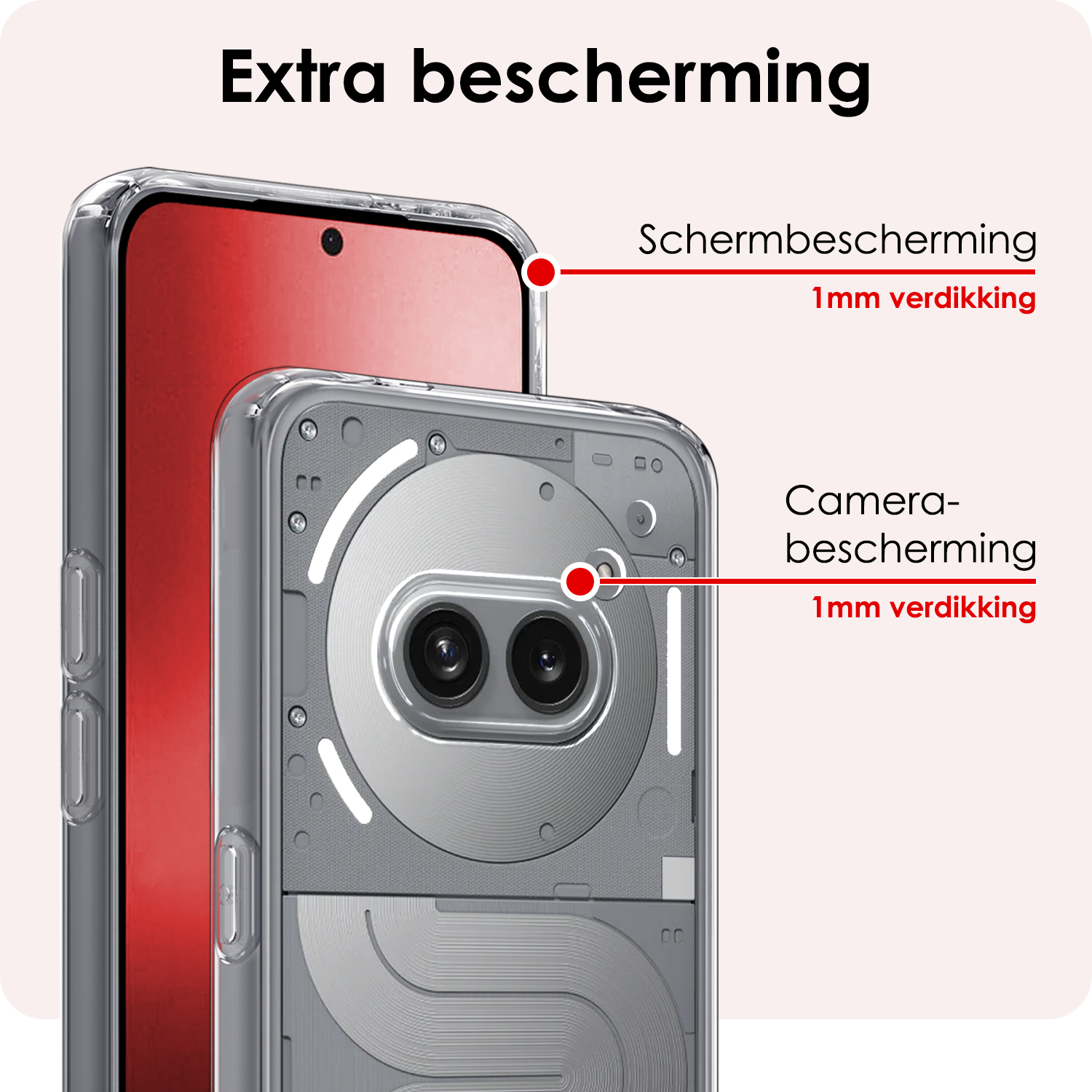 NoXx NoXx Nothing Phone (2a) Plus Hoesje Siliconen Met Screenprotector - Transparant