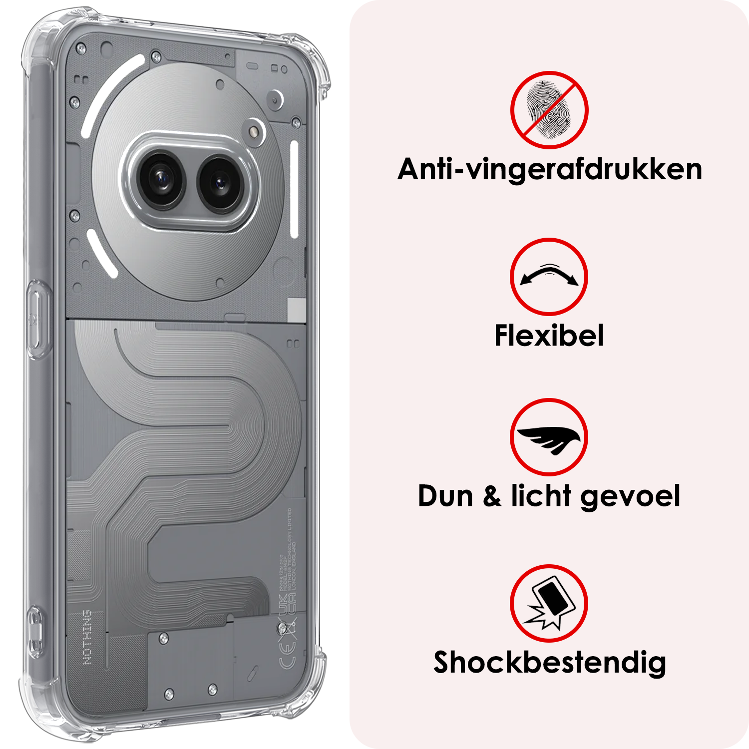 NoXx NoXx Nothing Phone (2a) Plus Hoesje Shockproof Met 2x Screenprotector