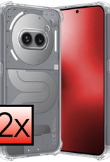 NoXx NoXx Nothing Phone (2a) Plus Hoesje Shockproof - Transparant - 2 PACK