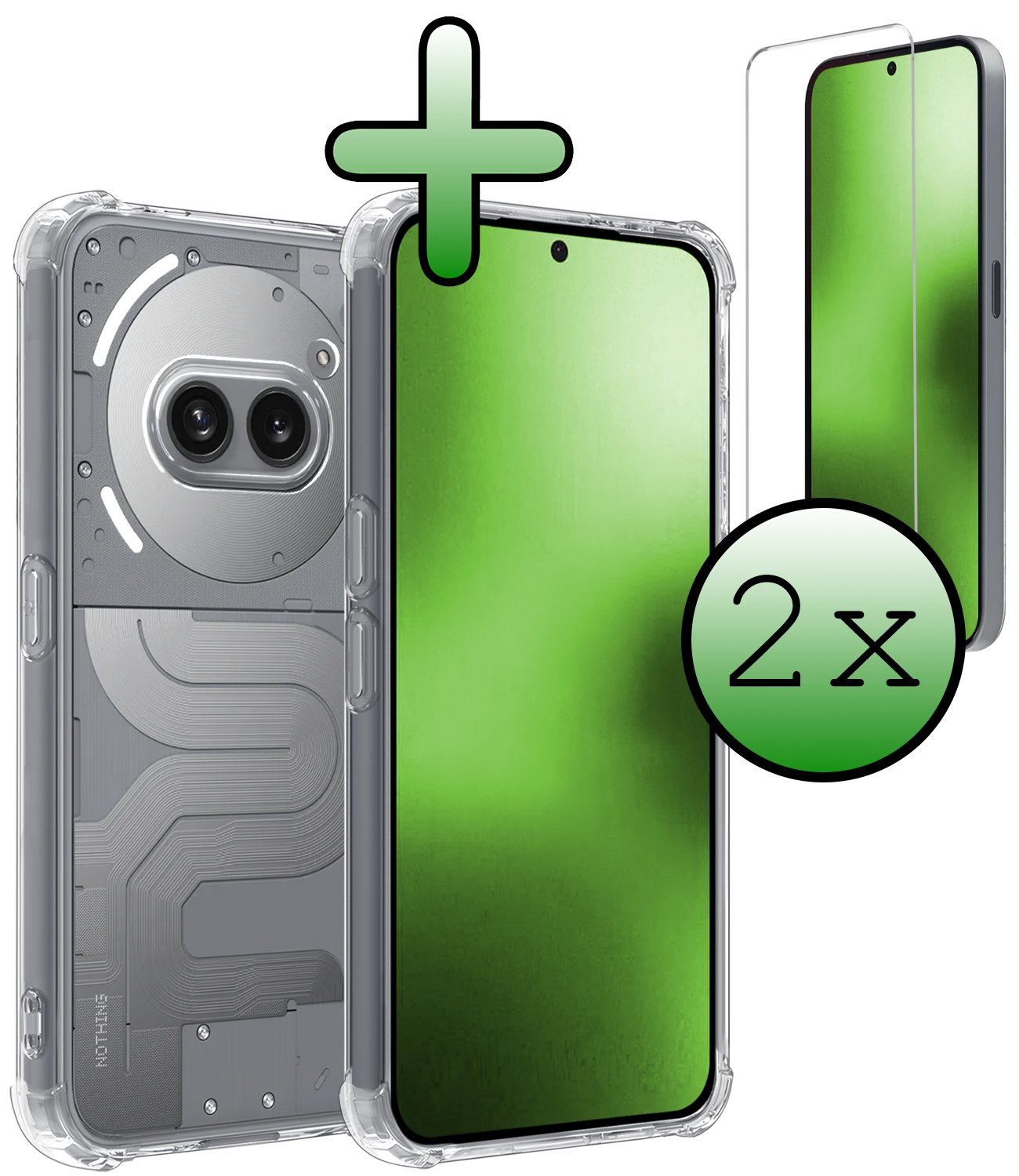 BASEY. BASEY. Nothing Phone (2a) Plus Hoesje Shockproof Met 2x Screenprotector