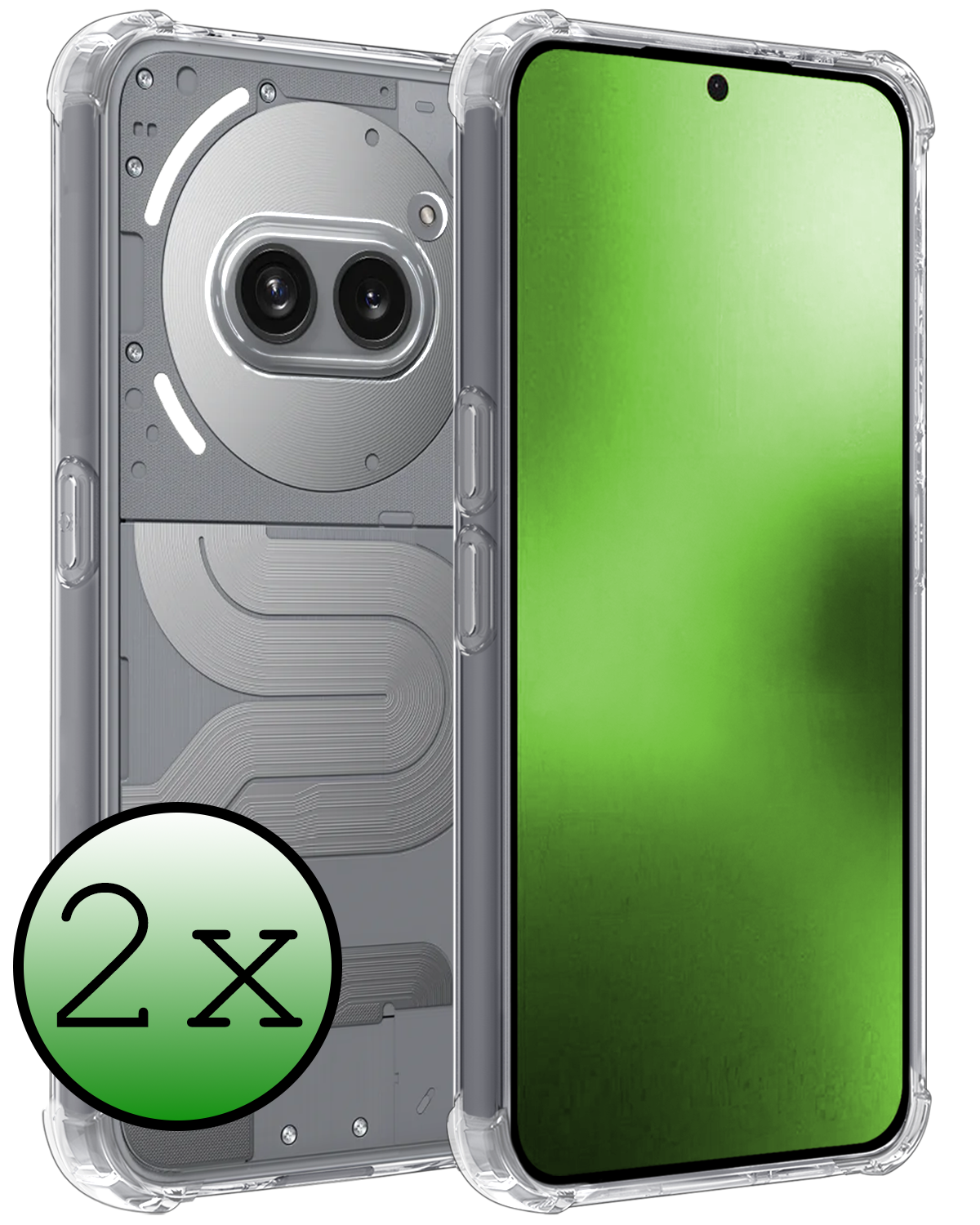 BASEY. BASEY. Nothing Phone (2a) Plus Hoesje Shockproof - Transparant - 2 PACK