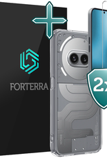 Forterra Forterra Nothing Phone (2a) Hoesje Siliconen Met 2x Screenprotector - Transparant